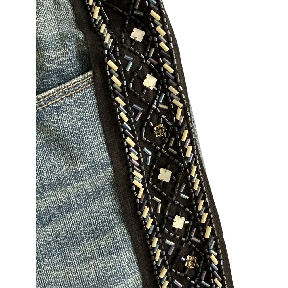 PAIGE Verdugo Embellished Tuxedo Stripe Skinny Jeans size 28 - Picture 9 of 11